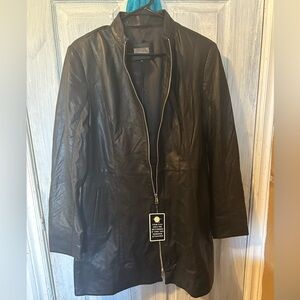 Danier black leather jacket - women’s XL
